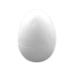 Polystyrene egg, white color, 7 x 11 cm